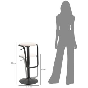 Mauro Ferretti taburete de bar Destiny Ø 41x61-83 cm negro blanco