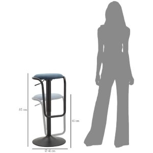 Mauro Ferretti taburete de bar Destiny Ø 41x61-83 cm negro marino