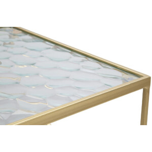 Mauro Ferretti juego de mesa auxiliar Glassy 2pcs 31,5x31,5x68 y 28x28x64 cm oro
