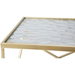 Mauro Ferretti juego de mesa auxiliar Glassy 2pcs 31,5x31,5x68 y 28x28x64 cm oro