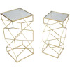 Mauro Ferretti juego de mesa auxiliar Glassy 2pcs 31,5x31,5x68 y 28x28x64 cm oro