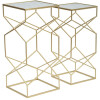Mauro Ferretti juego de mesa auxiliar Glassy 2pcs 31,5x31,5x68 y 28x28x64 cm oro