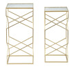 Mauro Ferretti juego de mesa auxiliar Glassy 2pcs 31,5x31,5x68 y 28x28x64 cm oro