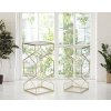 Mauro Ferretti juego de mesa auxiliar Glassy 2pcs 31,5x31,5x68 y 28x28x64 cm oro