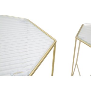 Mauro Ferretti mesa auxiliar juego cristal 2pcs Ø 37x47 y 31x42 cm oro