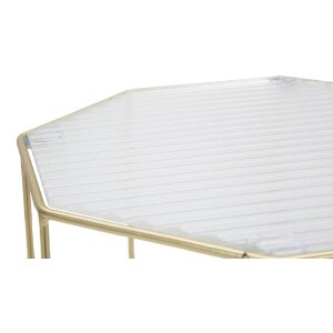 Mauro Ferretti mesa auxiliar juego cristal 2pcs Ø 37x47 y 31x42 cm oro