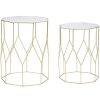 Mauro Ferretti mesa auxiliar juego cristal 2pcs Ø 37x47 y 31x42 cm oro