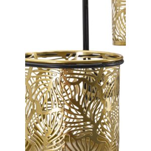Mauro Ferretti florero Hong doble 27x14x48 cm oro negro