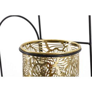 Mauro Ferretti florero Hong doble 27x14x48 cm oro negro