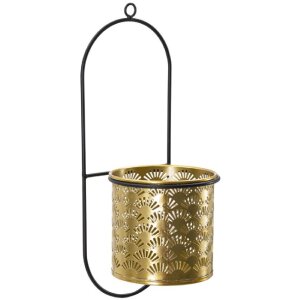 Mauro Ferretti florero Hong 14x14x37 cm oro negro