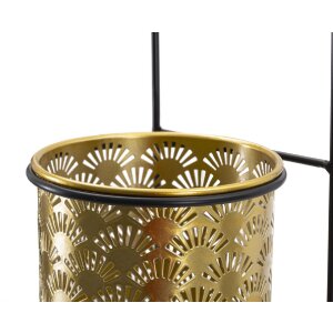 Mauro Ferretti florero Hong 14x14x37 cm oro negro