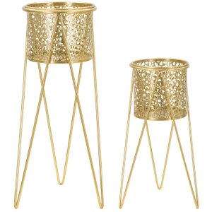 Mauro Ferretti florero Glod set de 2 21x20x46 y 18x18x32...