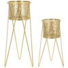 Mauro Ferretti florero Glod set de 2 21x20x46 y 18x18x32 cm oro