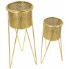 Mauro Ferretti florero Glat set de 2 21x20x46 y 18x18x32 cm oro