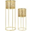 Mauro Ferretti florero Nat set de 2 Ø 17x46 y Ø 14x34 cm oro