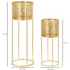 Mauro Ferretti florero Nat set de 2 Ø 17x46 y Ø 14x34 cm oro