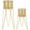 Mauro Ferretti florero Nat set de 2 21x20x46 y 18x18x32 cm oro