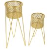 Mauro Ferretti florero Nat set de 2 21x20x46 y 18x18x32 cm oro