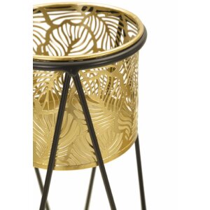 Mauro Ferretti Drak florero set de 2 21x20x46 y 18x18x32 cm oro negro