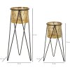 Mauro Ferretti Drak florero set de 2 21x20x46 y 18x18x32 cm oro negro