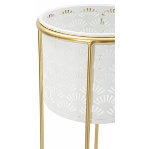 Mauro Ferretti florero Whity set de 2 Ø 17x46 y 14x34 cm oro blanco