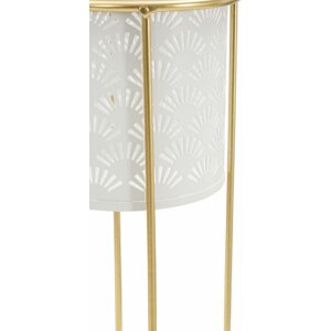Mauro Ferretti florero Whity set de 2 Ø 17x46 y 14x34 cm oro blanco