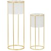 Mauro Ferretti florero Whity set de 2 Ø 17x46 y 14x34 cm oro blanco