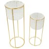 Mauro Ferretti florero Whity set de 2 Ø 17x46 y 14x34 cm oro blanco