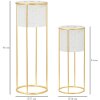 Mauro Ferretti florero Whity set de 2 Ø 17x46 y 14x34 cm oro blanco