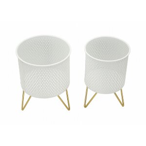 Mauro Ferretti Gaspy florero set de 2 Ø 16x20 y 13x20 cm oro blanco