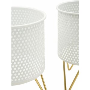 Mauro Ferretti Gaspy florero set de 2 Ø 16x20 y 13x20 cm oro blanco