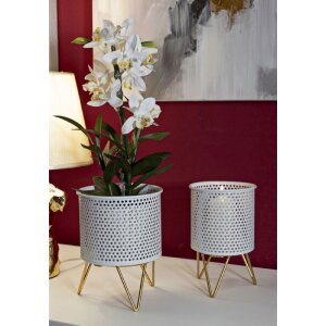 Mauro Ferretti Gaspy florero set de 2 Ø 16x20 y 13x20 cm oro blanco