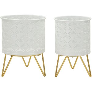 Mauro Ferretti Carly florero set de 2 Ø 16x20 y 13x20 cm oro blanco
