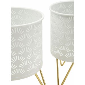 Mauro Ferretti Carly florero set de 2 Ø 16x20 y 13x20 cm oro blanco