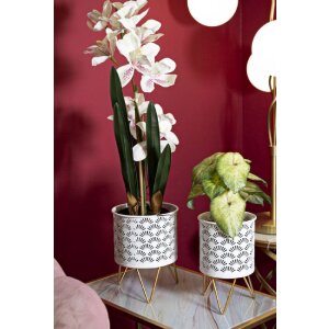 Mauro Ferretti Carly florero set de 2 Ø 16x20 y 13x20 cm oro blanco