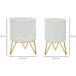 Mauro Ferretti Carly florero set de 2 Ø 16x20 y 13x20 cm oro blanco