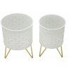 Mauro Ferretti Carly florero set de 2 Ø 16x20 y 13x20 cm oro blanco