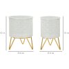 Mauro Ferretti Carly florero set de 2 Ø 16x20 y 13x20 cm oro blanco