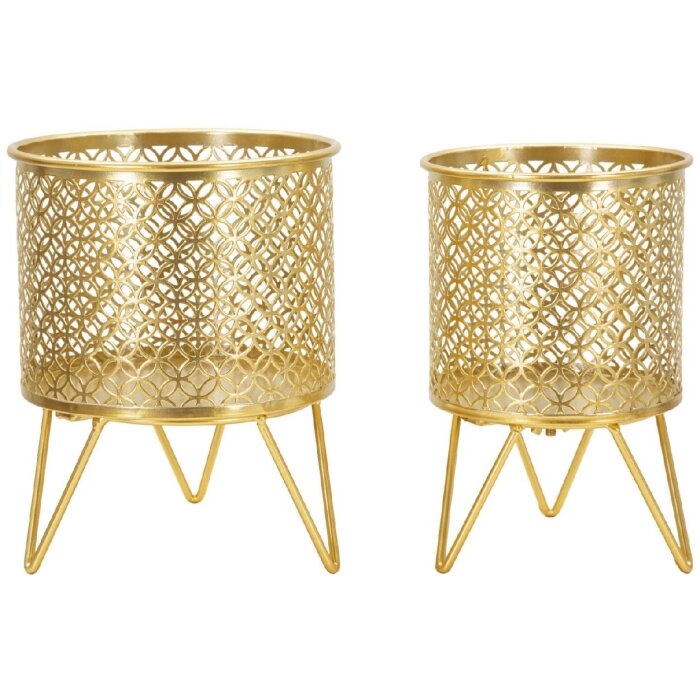 Mauro Ferretti Ceci florero set de 2 Ø 16x20 y 13x20 cm oro