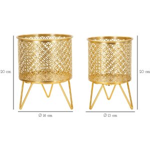 Mauro Ferretti Ceci florero set de 2 Ø 16x20 y 13x20 cm oro