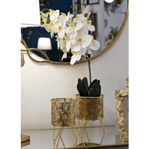 Jardinera Mauro Ferretti Naty set de 2 Ø 16x20 y 13x20 cm oro