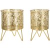 Jardinera Mauro Ferretti Naty set de 2 Ø 16x20 y 13x20 cm oro