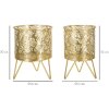 Jardinera Mauro Ferretti Naty set de 2 Ø 16x20 y 13x20 cm oro