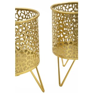 Mauro Ferretti Piny florero juego de 2 Ø 16x20 y 13x20 cm oro