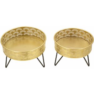 Mauro Ferretti Zanny florero set de 2 Ø 20.5x13 y 18x13 cm oro negro