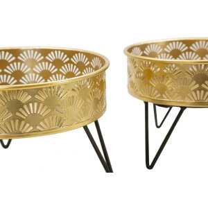 Mauro Ferretti Zanny florero set de 2 Ø 20.5x13 y 18x13 cm oro negro