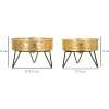 Mauro Ferretti Zanny florero set de 2 Ø 20.5x13 y 18x13 cm oro negro