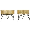 Mauro Ferretti Bossy florero set de 2 Ø 20.5x13 y 18x13 cm oro negro