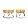 Mauro Ferretti Bossy florero set de 2 Ø 20.5x13 y 18x13 cm oro negro