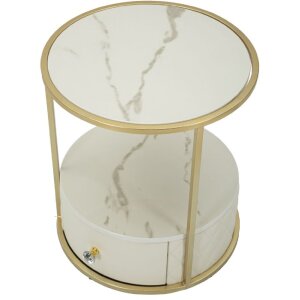 Mauro Ferretti Mesilla de noche Sharon Ø 43x48 cm oro blanco